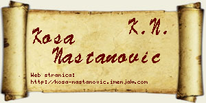 Kosa Nastanović vizit kartica